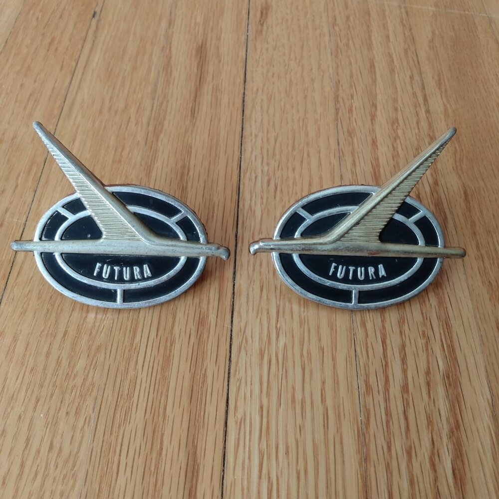 Vintage Ford Futura Car Emblems Set of 2